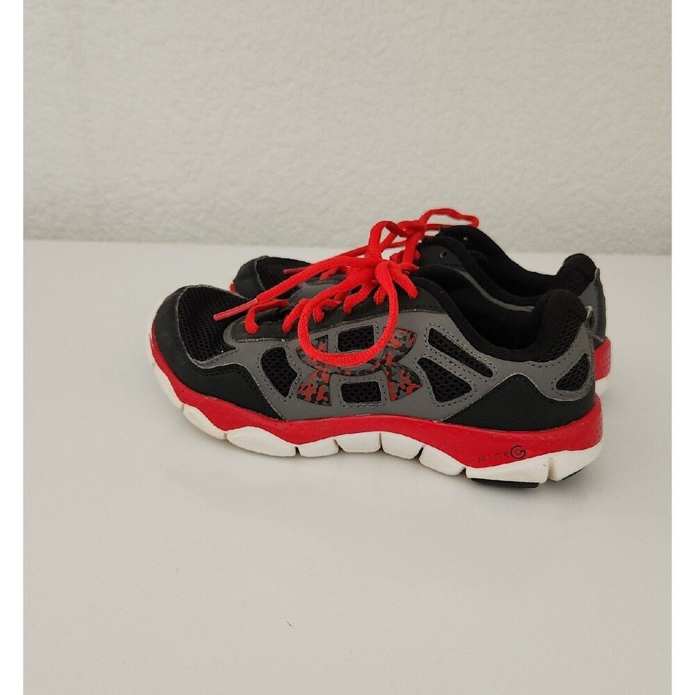 UNDER ARMOUR Micro G Engage BL Boys Running Shoe Red Gray Black Low Sneaker 3.5 - Picture 3 of 7
